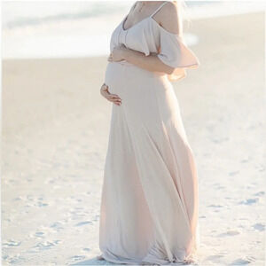 Show Me Your Mumu Renee Ruffle Maxi Dress in Dancing Queen Shine Blush Size 1X